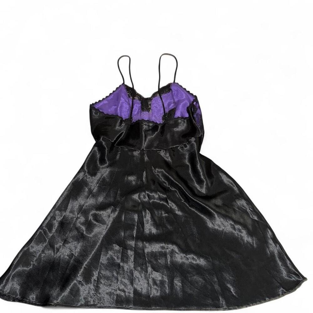 Vintage 90s Cira by Tom Bezduda purple lace slip dress - Picture 4 of 5